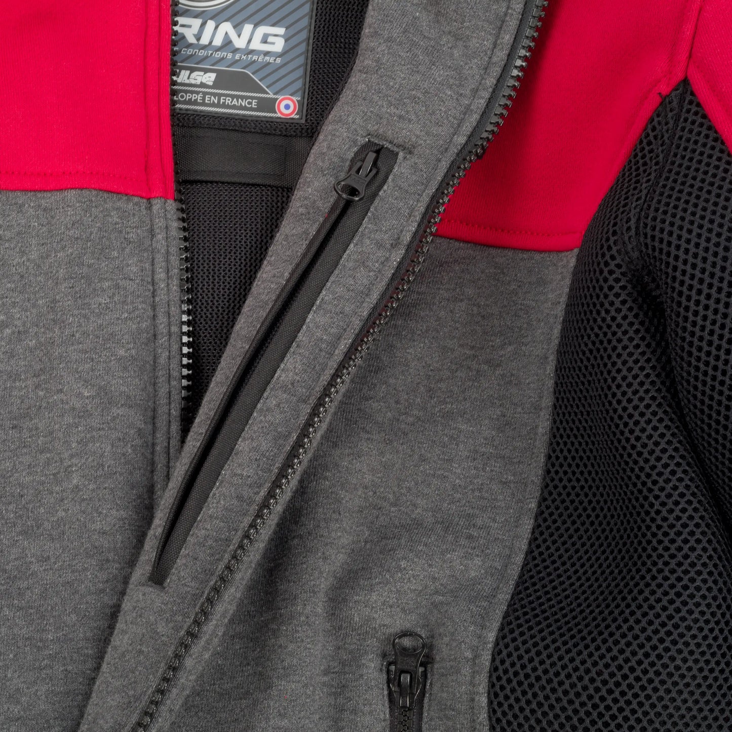HOODIZ VENTED Anthracite/Rouge