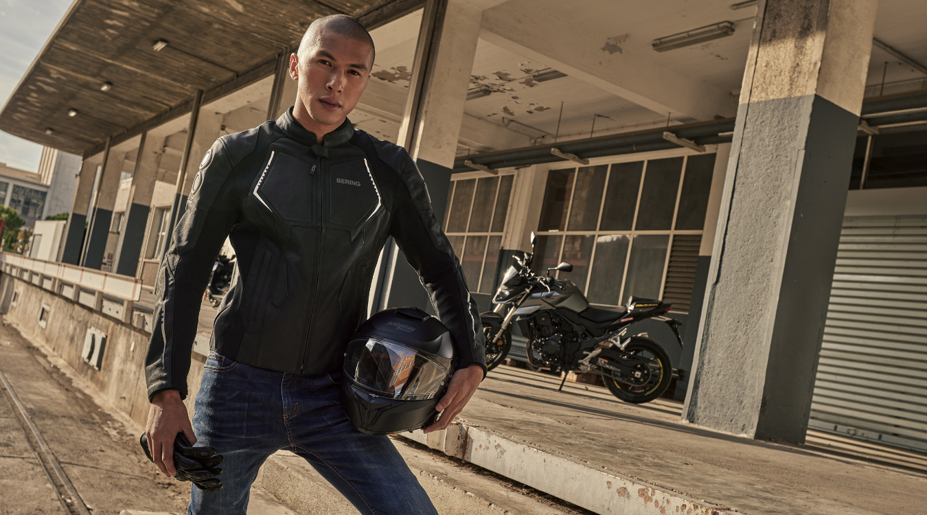 Radial leather motorbike jacket for men - Bering