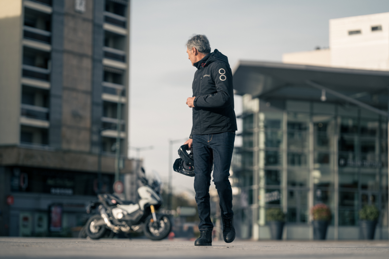 Motorradjeans für Herren Trust denim Hyscor und Motorradjacke Barstow - Bering